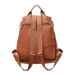 Stylish anti-theft leather backpack