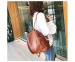 Stylish anti-theft leather backpack