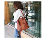 Stylish anti-theft leather backpack