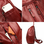 Stylish anti-theft leather backpack