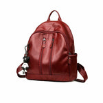 Stylish anti-theft leather backpack