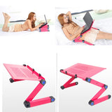 Portable ergonomic adjustable Laptop-desk - with cooling for notebook